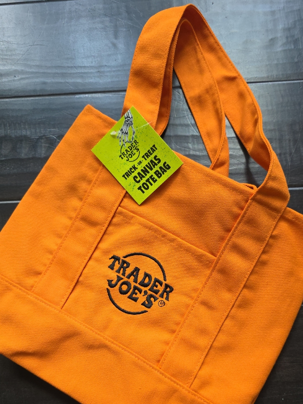 Trader Joe's Orange Canvas Tote Bag